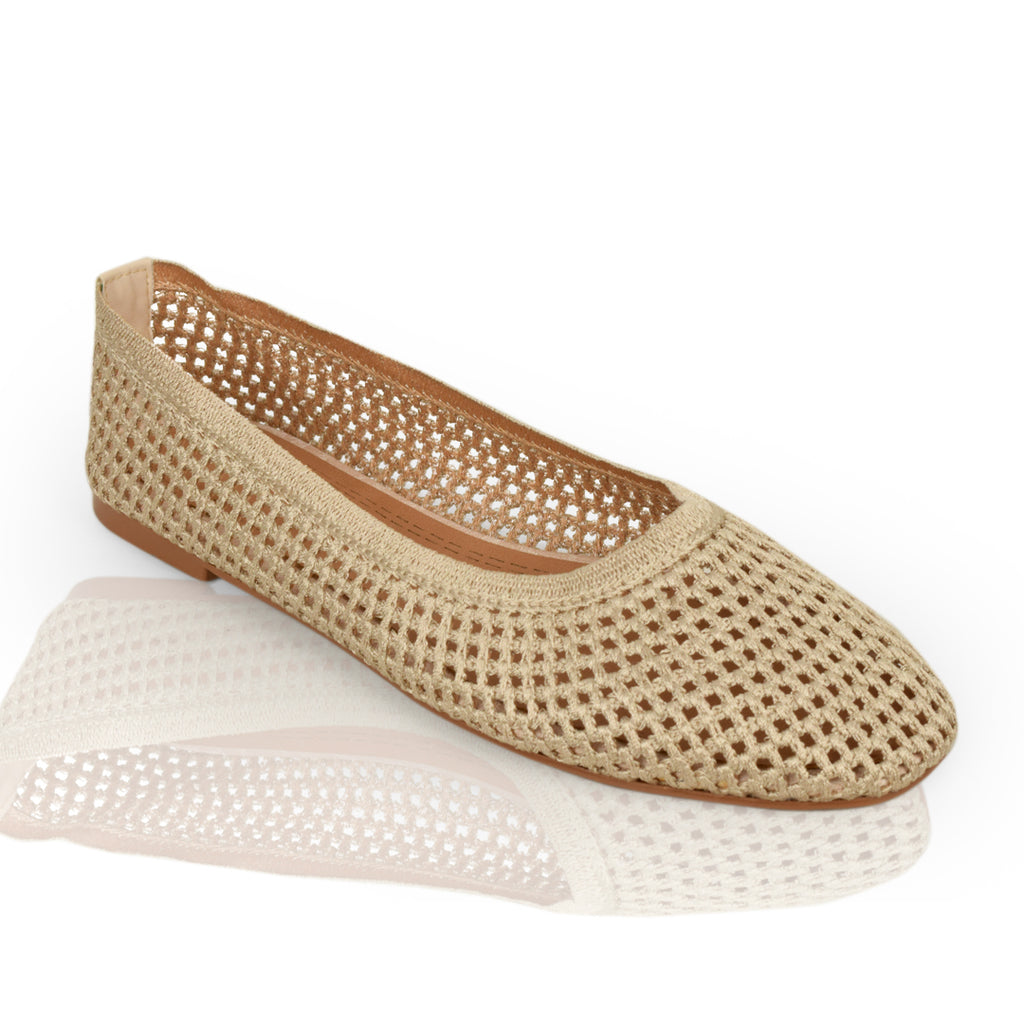 Natural Mesh Ballet Flat