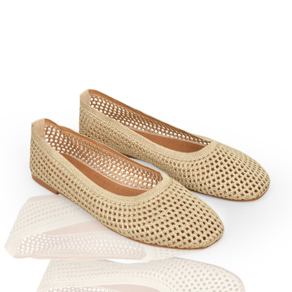 Natural Mesh Ballet Flat