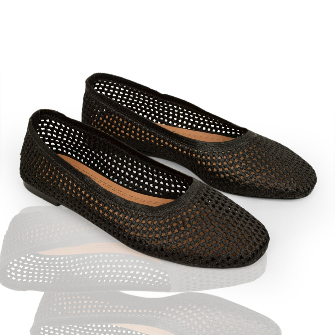 Natural Mesh Ballet Flat