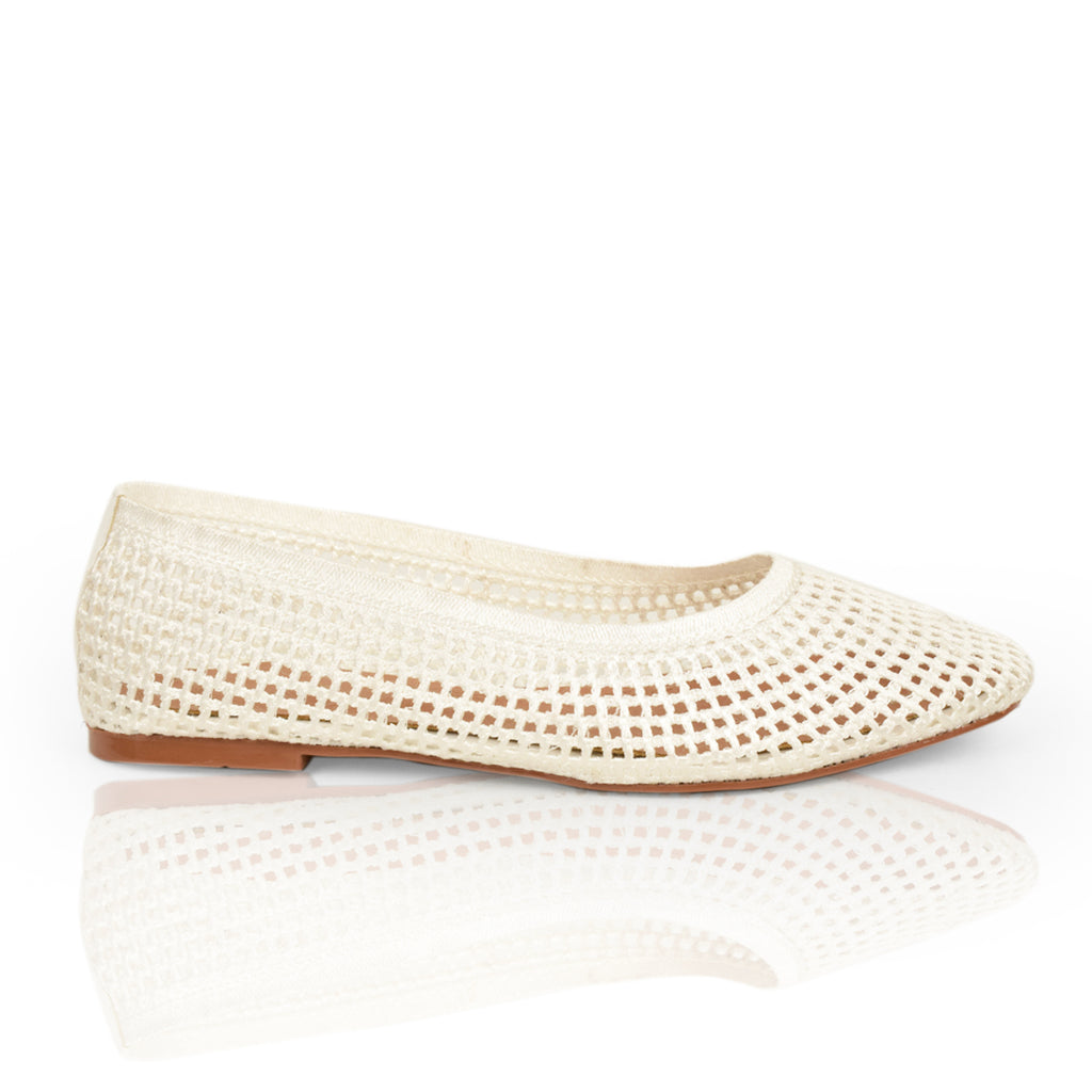 Natural Mesh Ballet Flat
