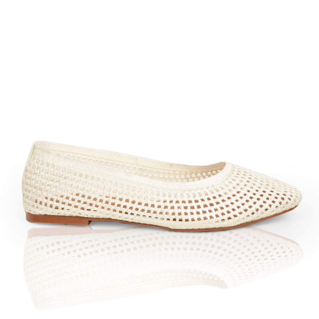 Natural Mesh Ballet Flat