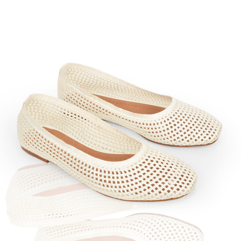 Natural Mesh Ballet Flat
