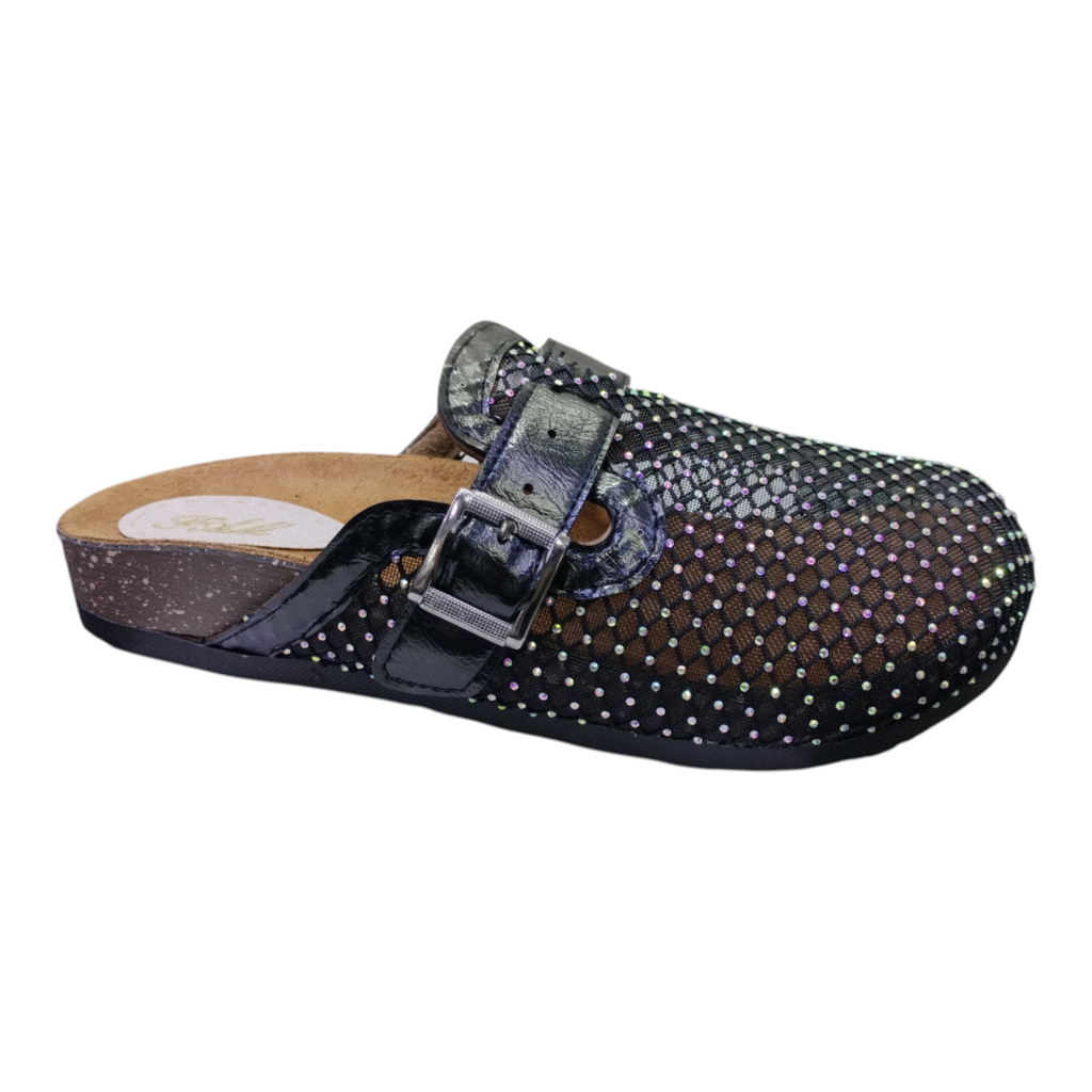 Midnight Sparkle Buckle Mule