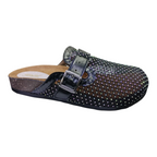 Midnight Sparkle Buckle Mule