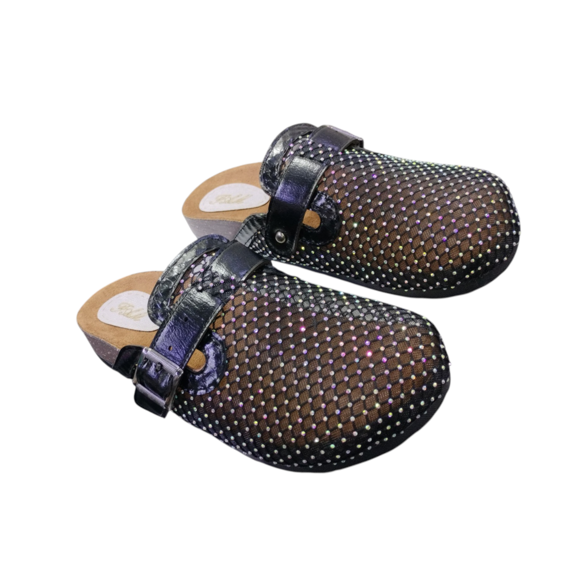 Midnight Sparkle Buckle Mule