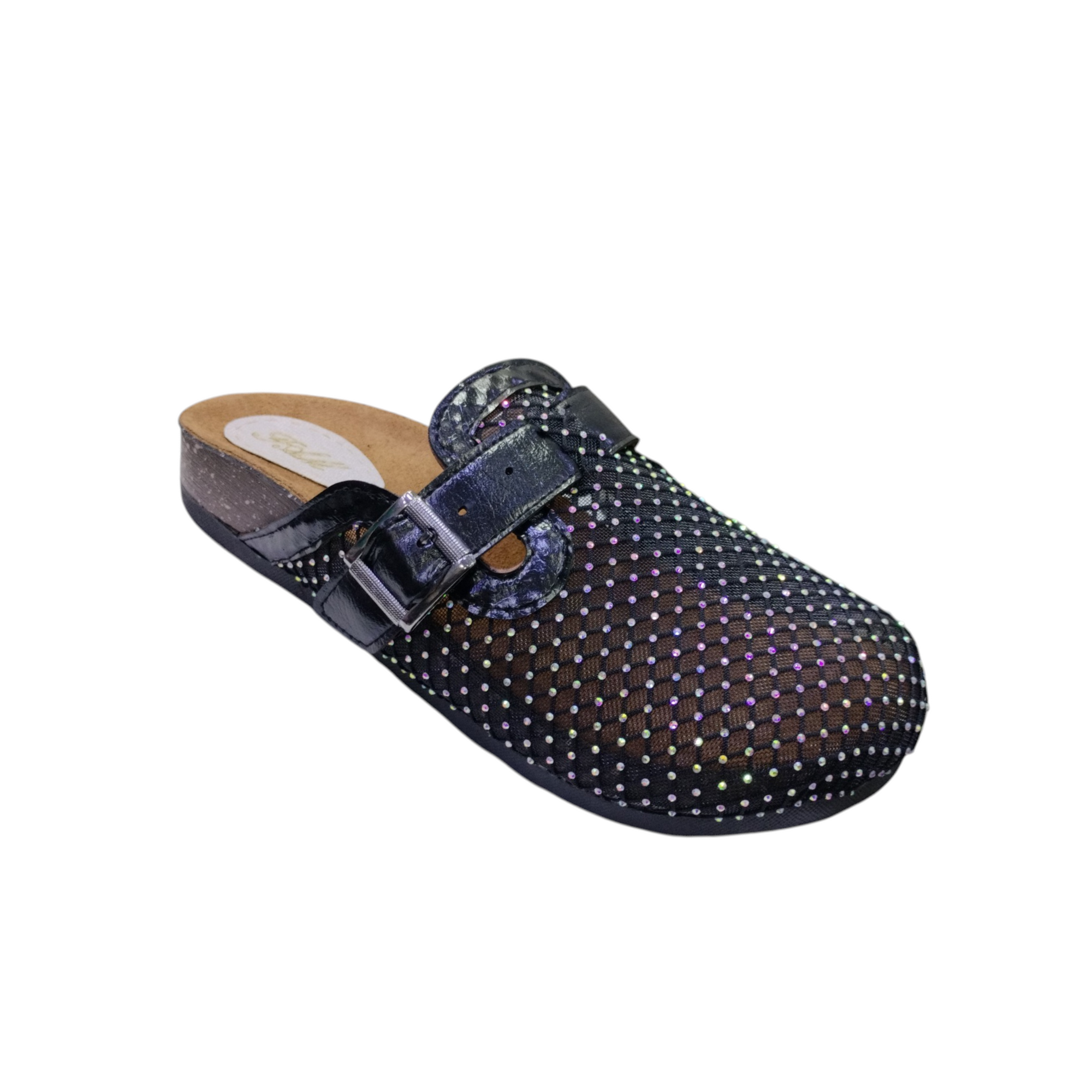 Midnight Sparkle Buckle Mule